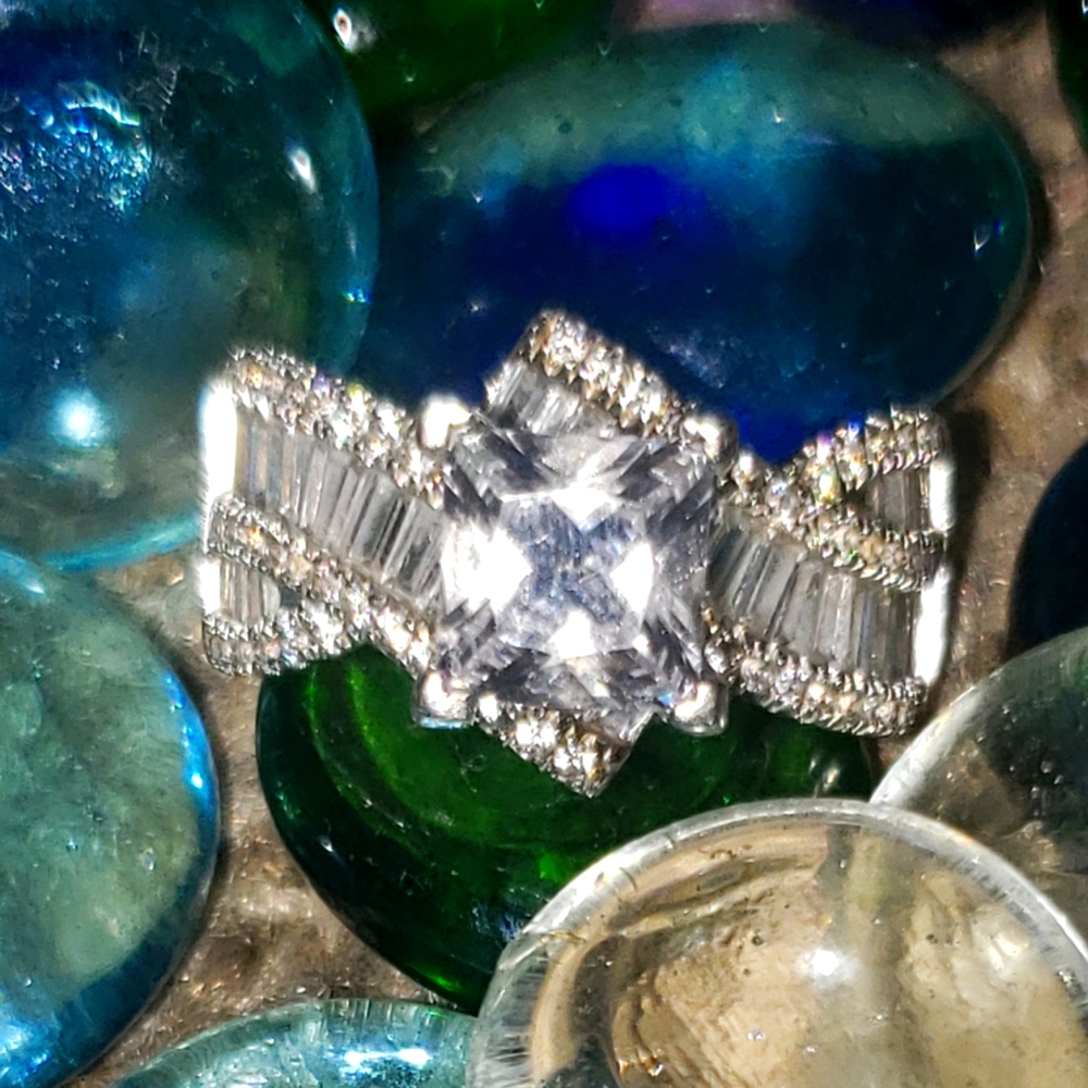 2.85ct Juela Vintage Princess White Diamond S925 size7